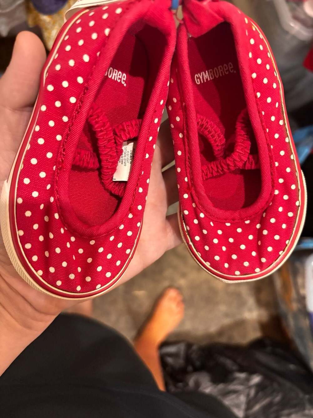Gymboree Red and White Polka Dot Canvas Baby Shoes Size 4